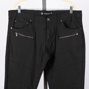 Akademiks Men's Black Denim Zip Pocket Jeans SZ 36 Streetwear Y2K Hip Hop Retro